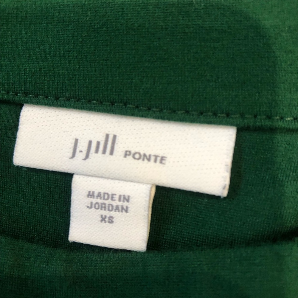 J Jill  Top Blouse Womens XSmall Grenn Ponte Round Neck Long Sleeve Knit… - Picture 6 of 16